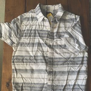 KIDS woven button up stripped short sleeve